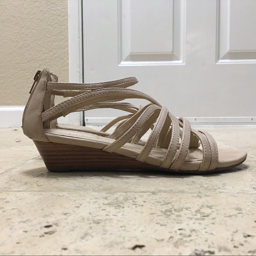 Tan Sandals with Wedge Heel