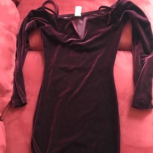 Burgundy Velvet Dress