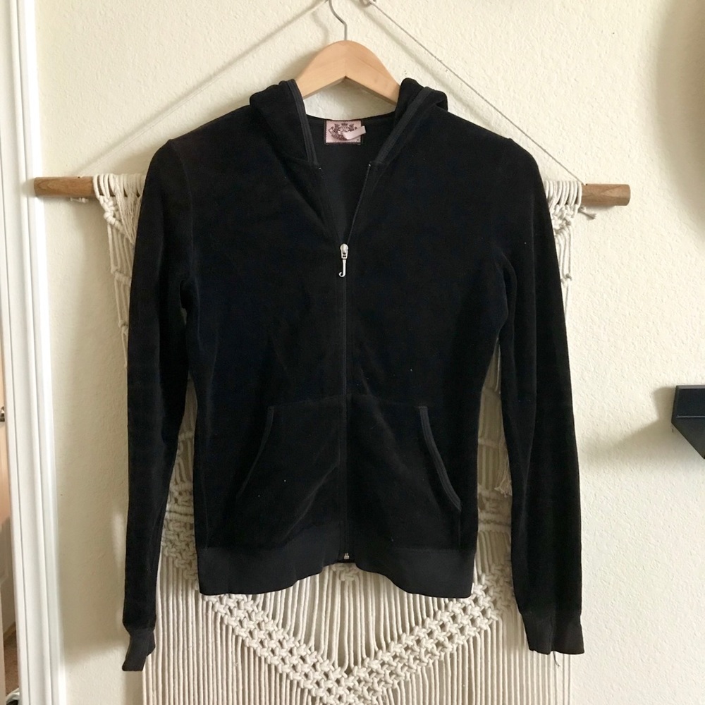 Juicy Couture Black velour jacket - size M