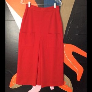 Red vintage Sonia Rykiel  high waist wool skirt 6