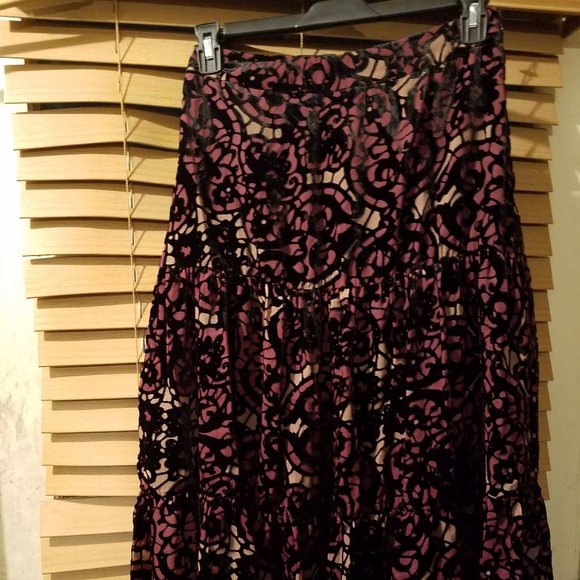 Andrea Behar Boston Proper Long Velvet Skirt 6/M - Picture 1 of 6
