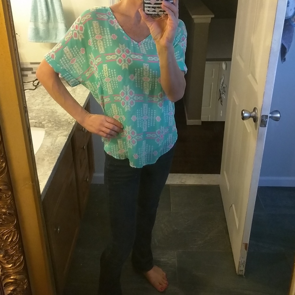 Golden State short sleeve sheer top