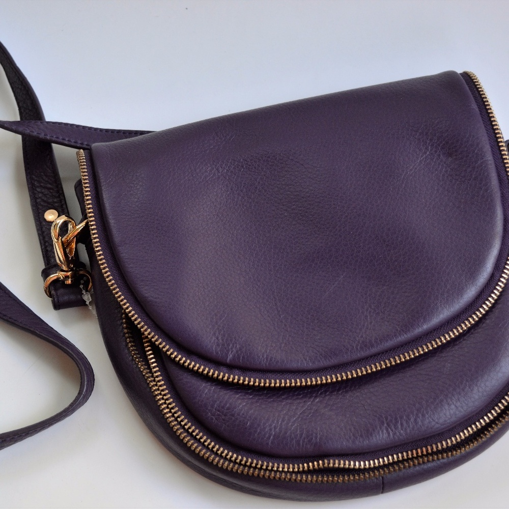 LIKE NEW Mischka Ingrid Eggplant CrossBody Bag