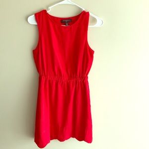 Red cocktail dress with open back