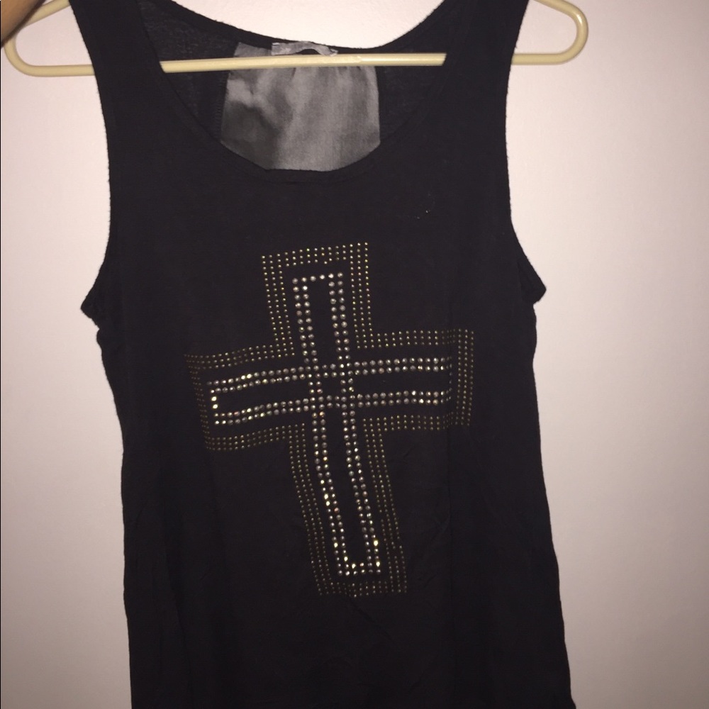 Cross Embellished Tank Top
