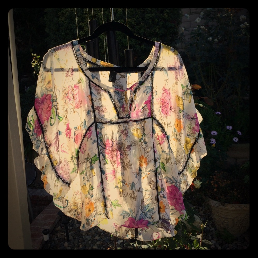 H&M floral blouse flowy fit