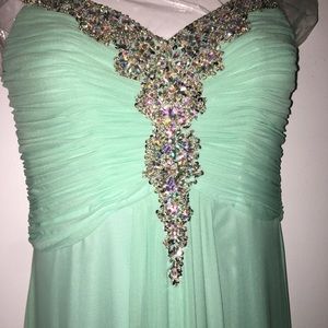 Teal prom dress