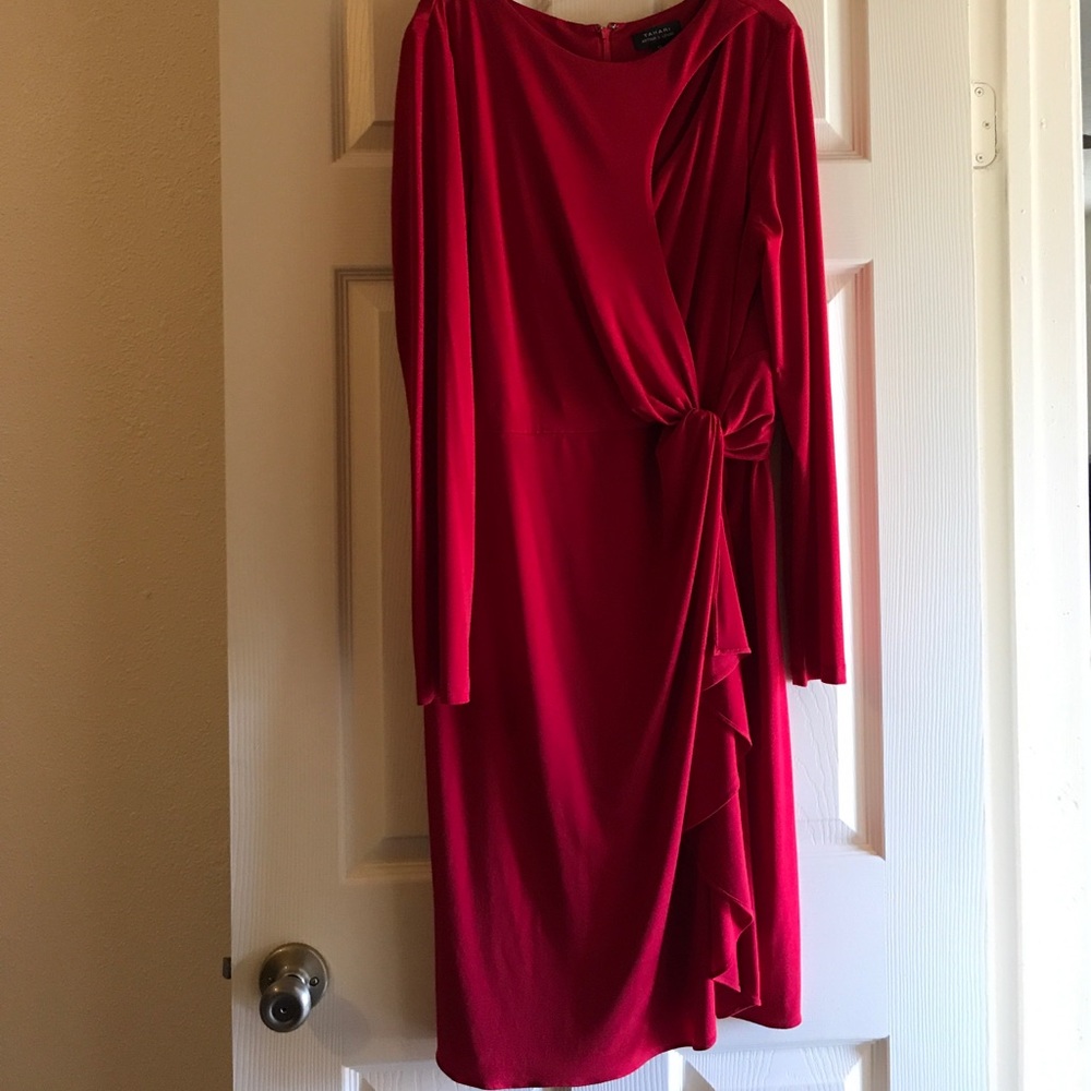Red cut out wrap dress
