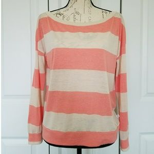 VS Off the Shoulder/Wide Neck LS Striped Shirt