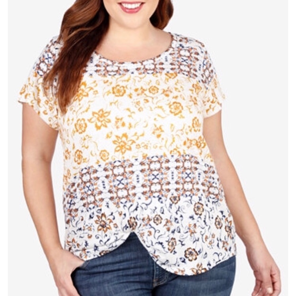 Lucky Brand multi color floral tee in 3X