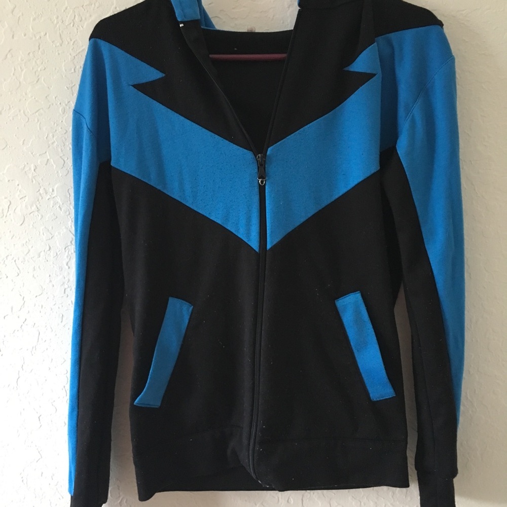Handmade Nightwing inspired zip-up hoodie