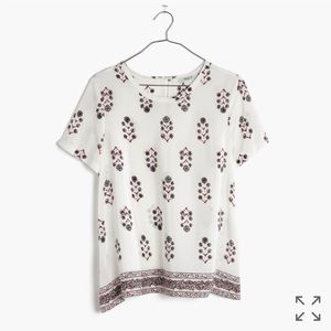 Madewell silk vine floral top