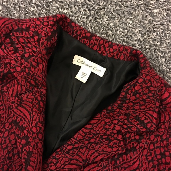 Coldwater Creek blazer | black & red | patterned - Picture 3 of 8