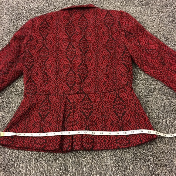 Coldwater Creek blazer | black & red | patterned - Picture 6 of 8