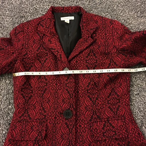 Coldwater Creek blazer | black & red | patterned - Picture 7 of 8