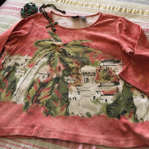 Chico's novelty T-shirt 100% cotton SZ 3 - Picture 1 of 4