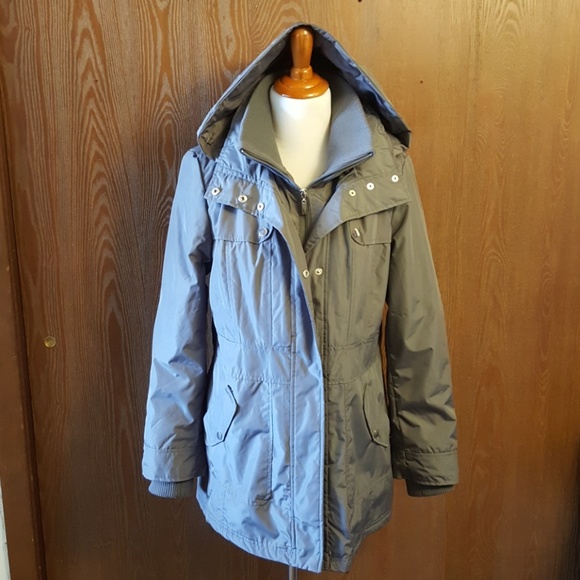 details intl Jackets & Blazers - Grey Hooded Snap and Zipper Coat