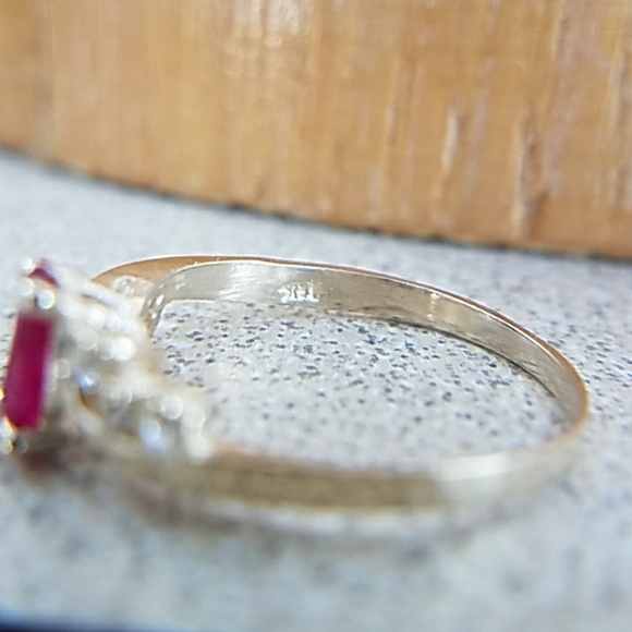 14k Yellow Gold Ruby Marquise Engagement Ring - Picture 8 of 13