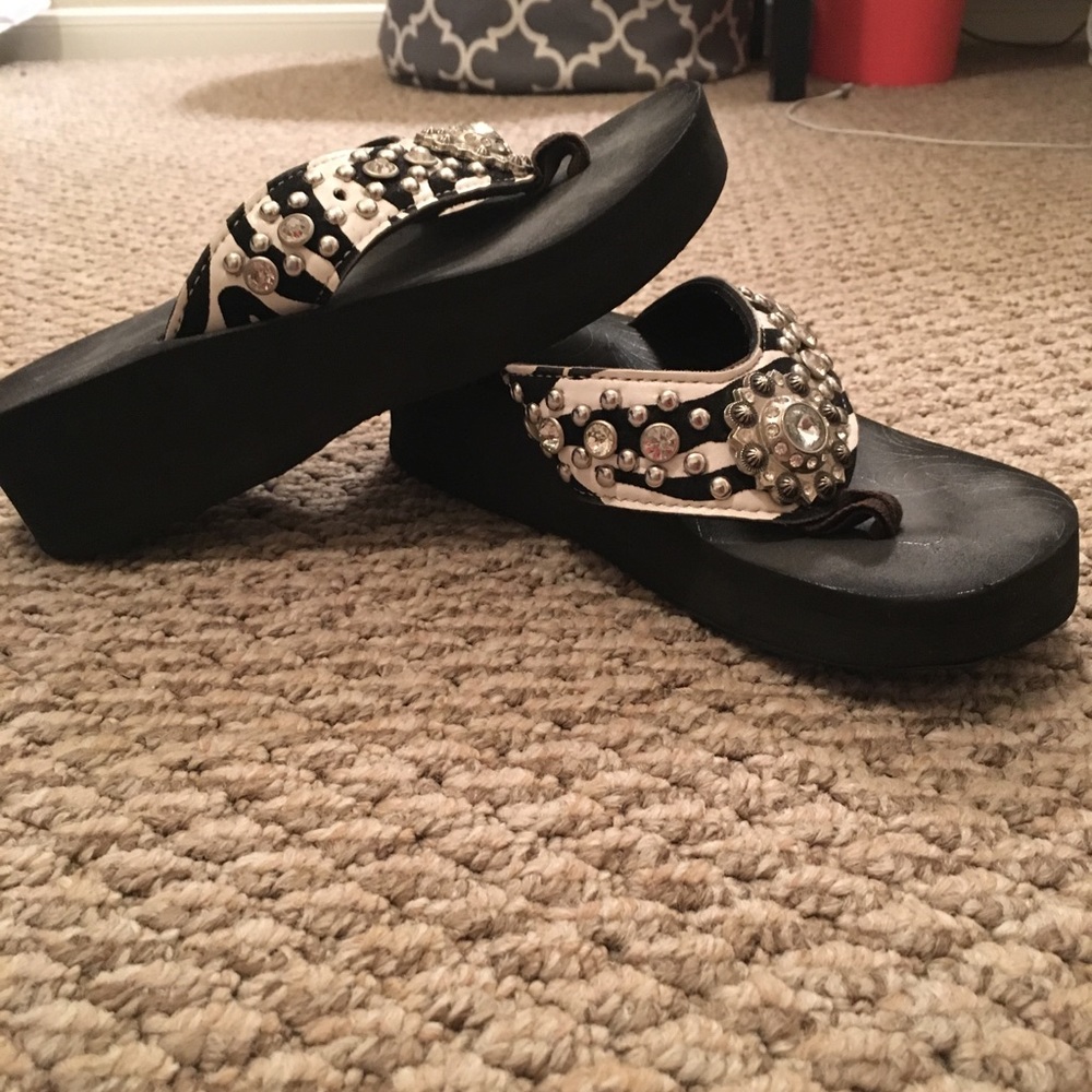 Blinged out platform sandals