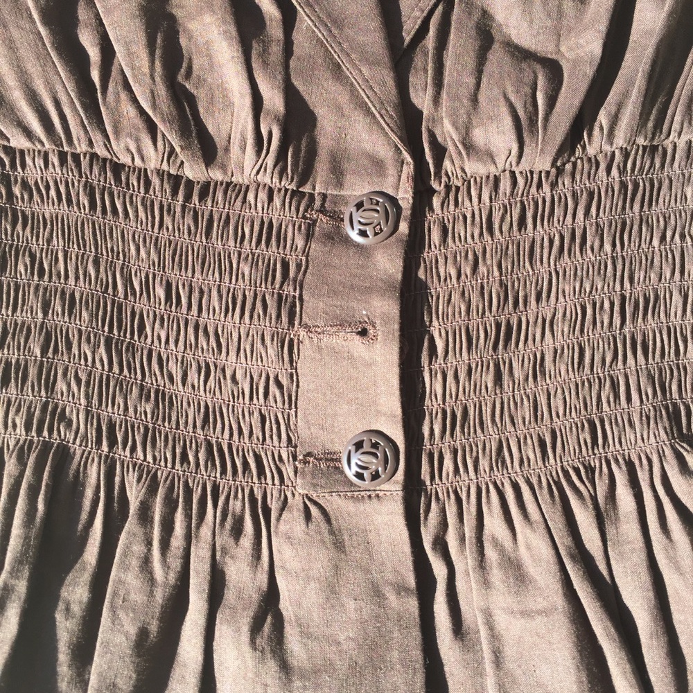 DONATED bebe Smocked Waist Linen Jacket - Picture 4 of 5
