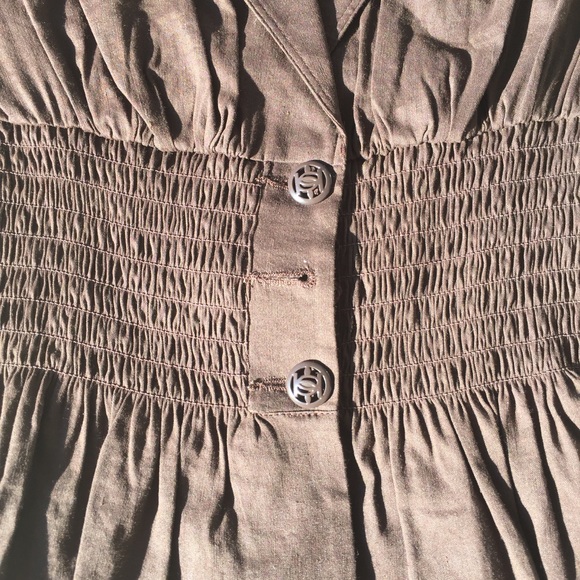 DONATED bebe Smocked Waist Linen Jacket - Picture 4 of 5