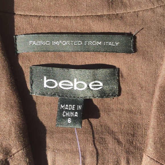 DONATED bebe Smocked Waist Linen Jacket - Picture 5 of 5