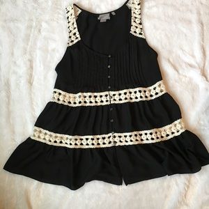 Anthropologie Black and cream Tanktop