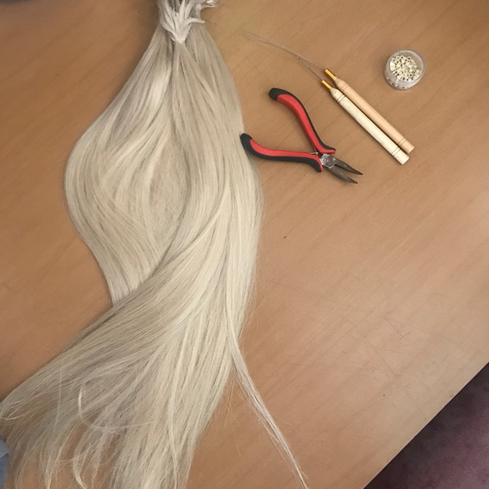 Microbead blonde 20" remy human hair extensions!