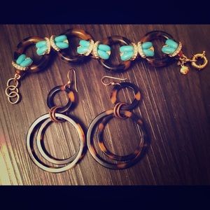 J.Crew Tortoise Shell Earrings and Bracelet