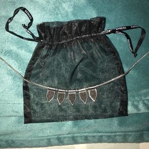 Express silver and black necklace