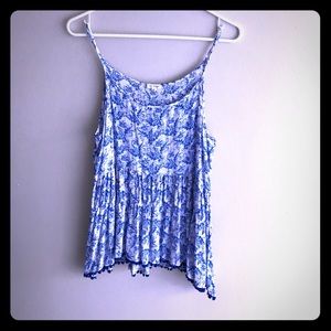 Blue patterned tank