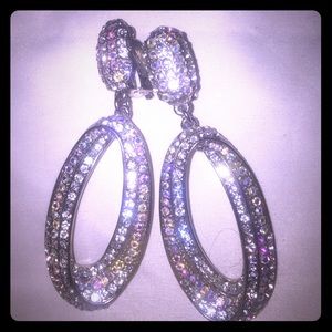 Gorgeous Clip on earrings diamond sparkle Silver
