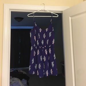 Blue cactus print romper!