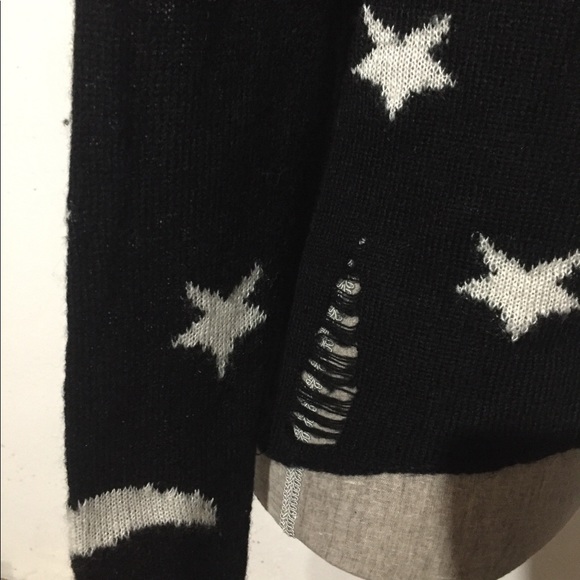 Material Girl Black Star & Moon Sweater Size Small - Picture 3 of 4