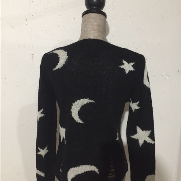 Material Girl Black Star & Moon Sweater Size Small - Picture 4 of 4