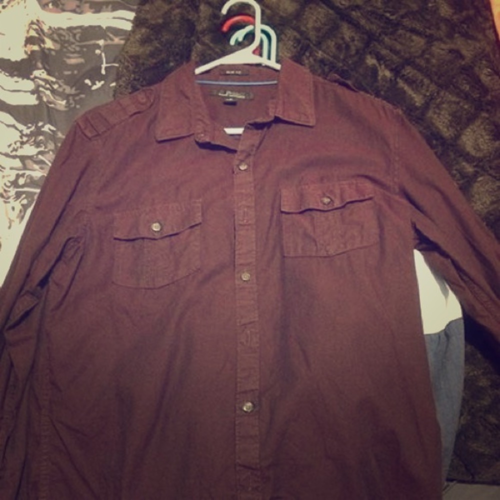 Button down burgundy shirt