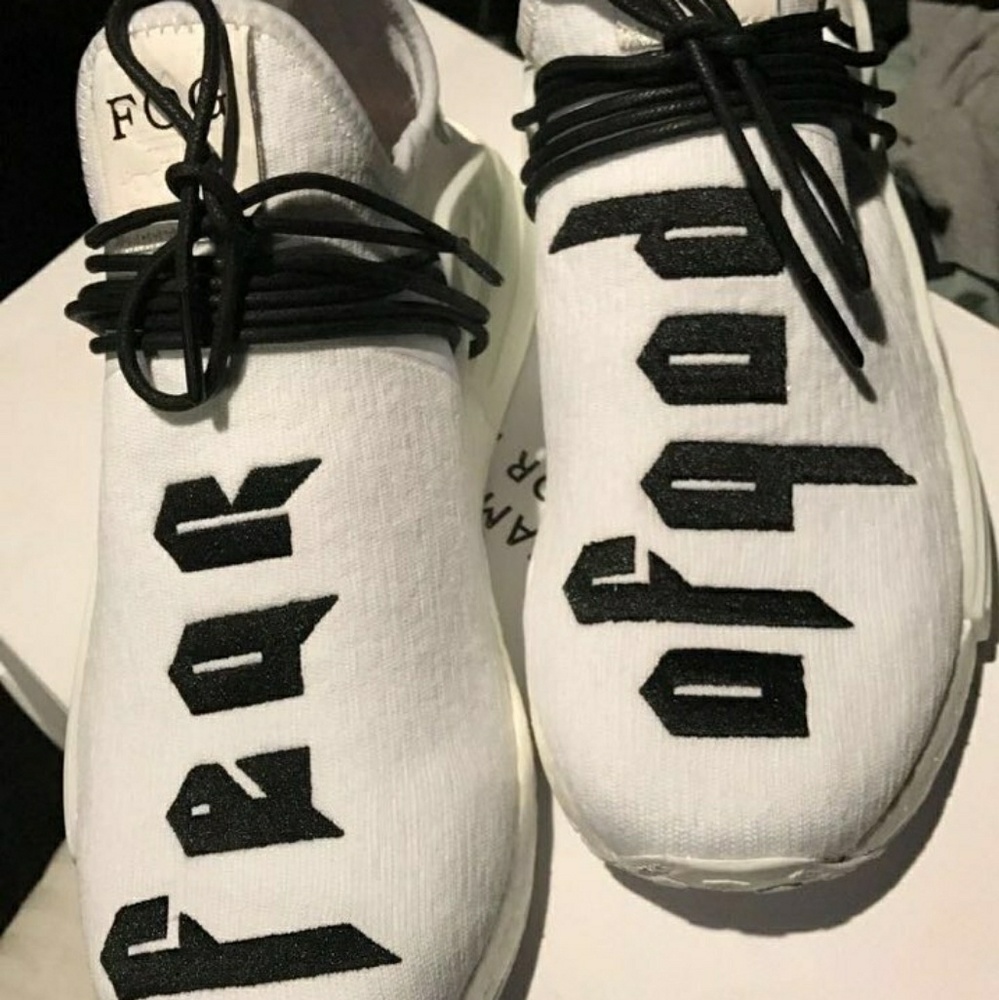 White Adidas NMD's Fear of God Customs Mens 10.5