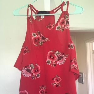 Floral Cold Shoulder Top