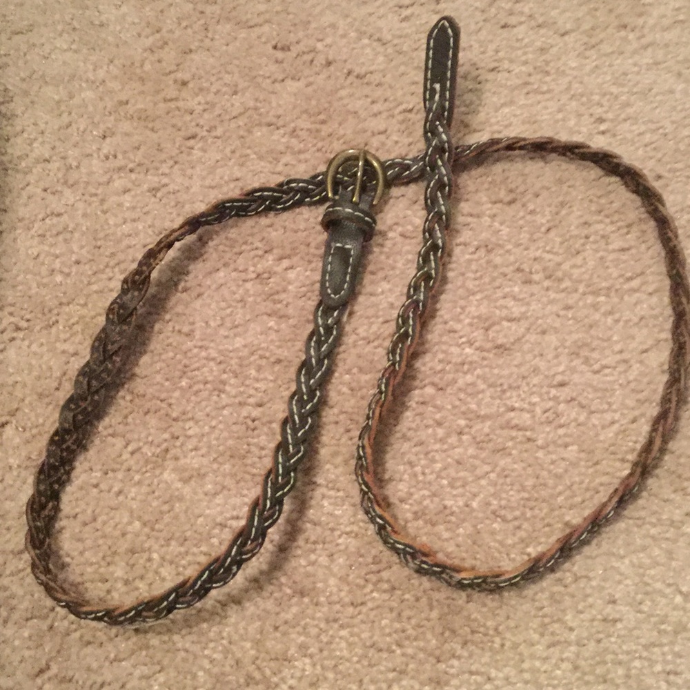 Brown braided belt