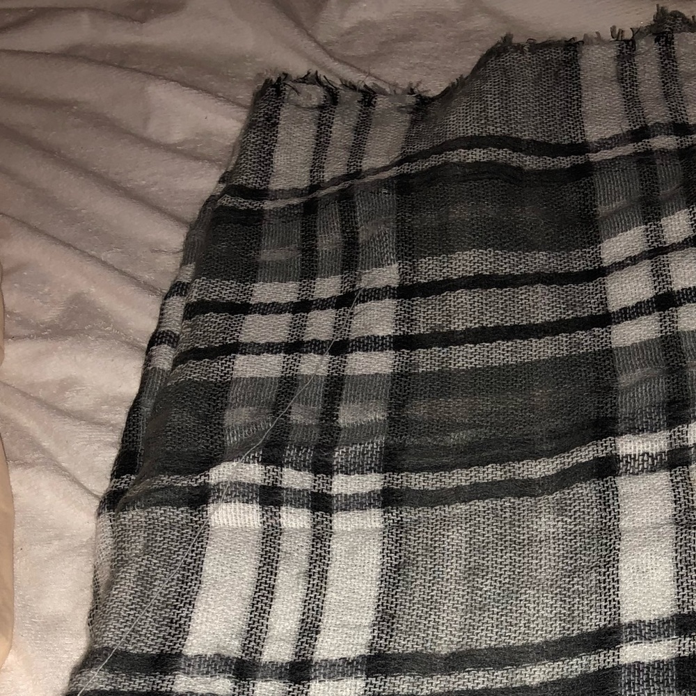 Black, white, and  gray blanket scarf!