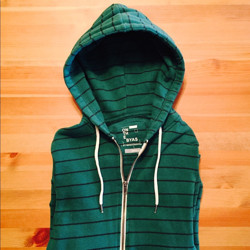 On the Byas Green Striped Hoodie