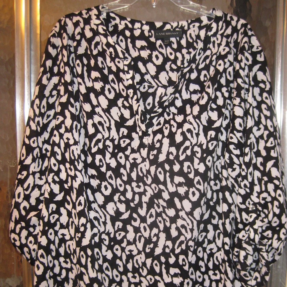 Lane Bryant Black White Shirt