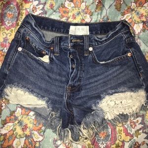 FP Denim Lace Cutoffs