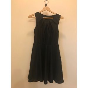 Express Black Dress, Pleated Neckline - Size 6
