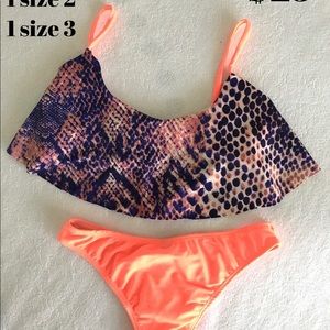 Bikini with top flown