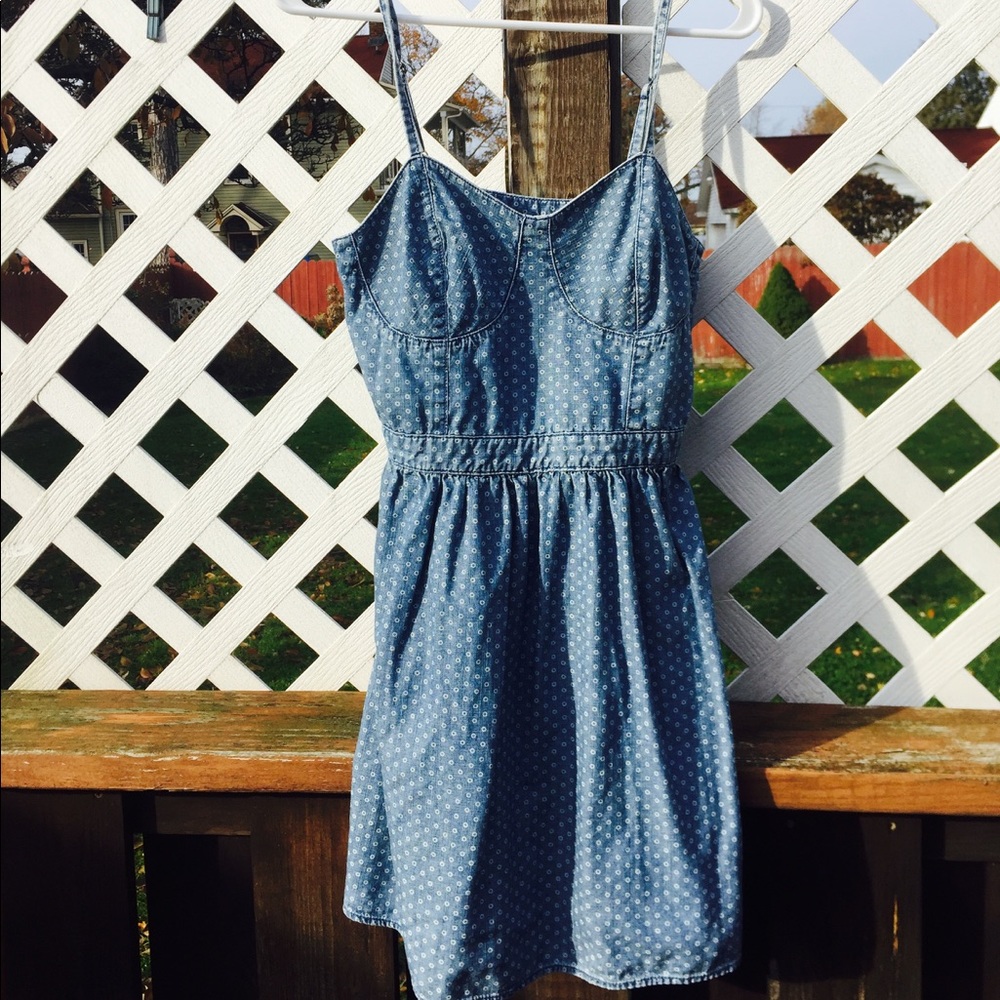 Mossimo Medium Denim Spaghetti Strap Dress
