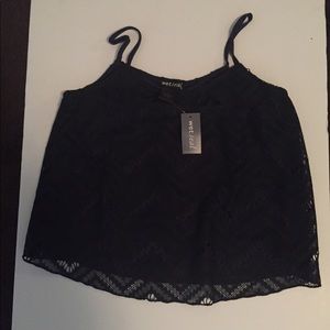 Cute Spaghetti strap lace crop top
