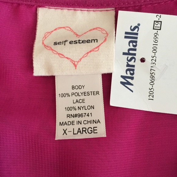 Fuchsia V-Neck Sheer Blouse Size XL - Picture 8 of 8