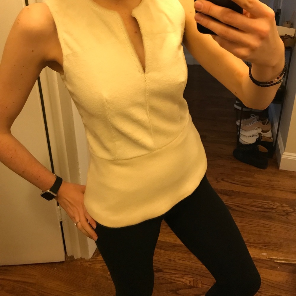 Gorgeous calf fur Theory peplum top