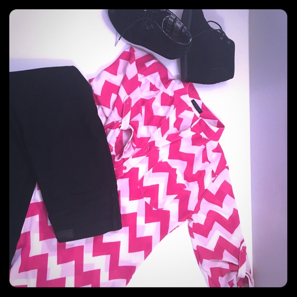 Chevron print dress shirt